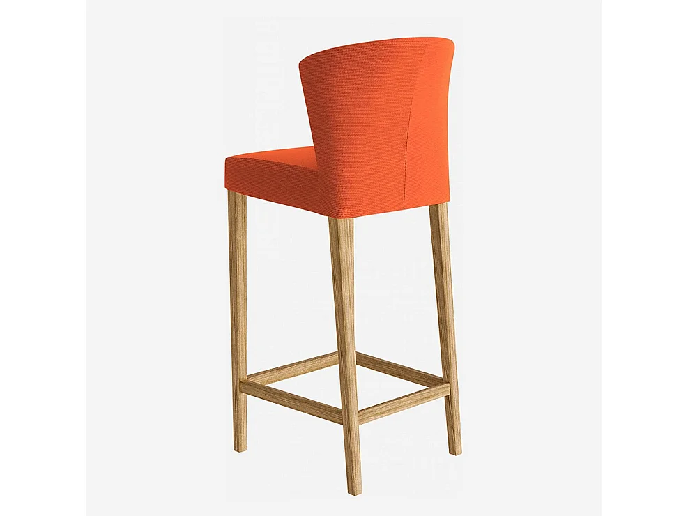 Habitat - Lot de 2 chaises hautes de bar en tissu - Orange - Valentina
