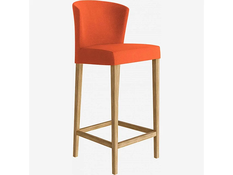 Habitat - Lot de 2 chaises hautes de bar en tissu - Orange - Valentina