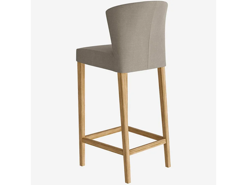 Habitat - Lot de 2 chaises hautes de bar en tissu - Gris - Valentina