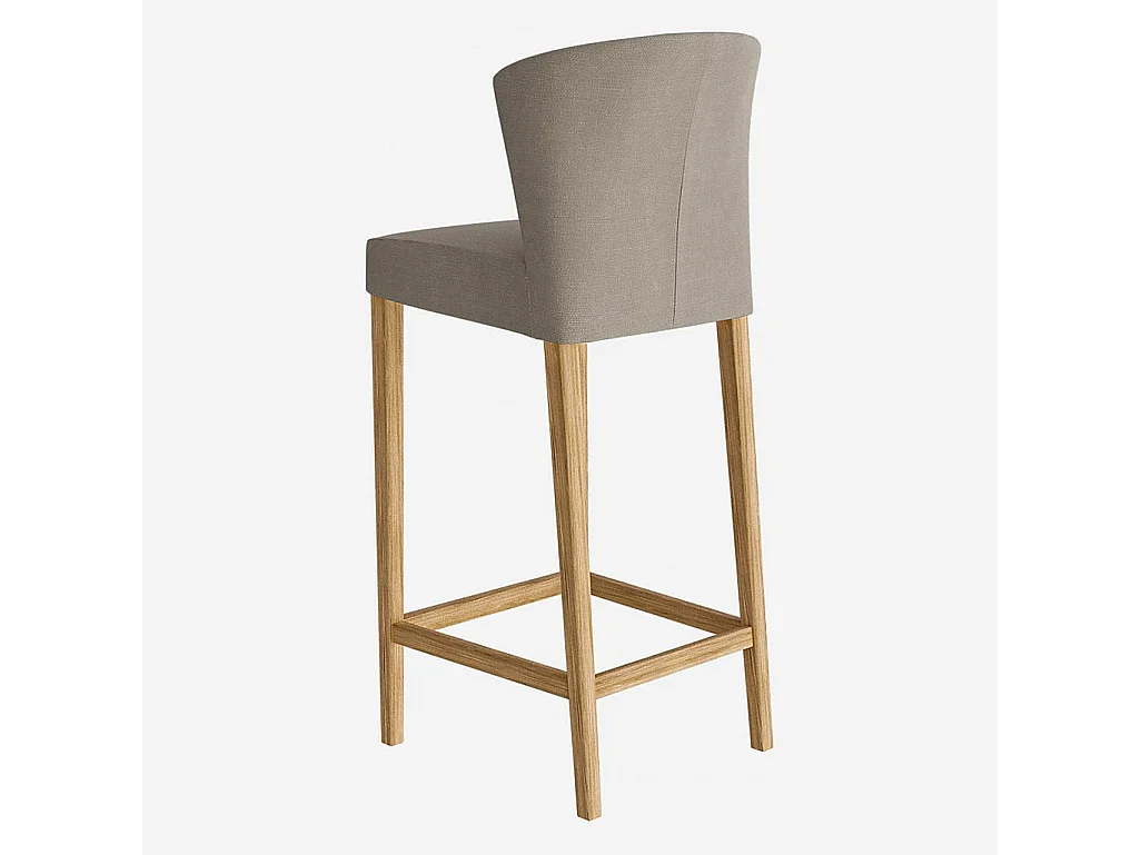Chaise haute de bar en tissu - Gris