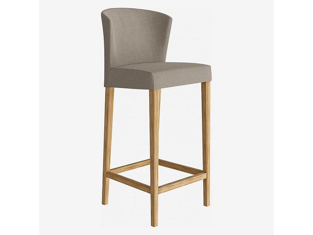 Chaise haute de bar en tissu - Gris