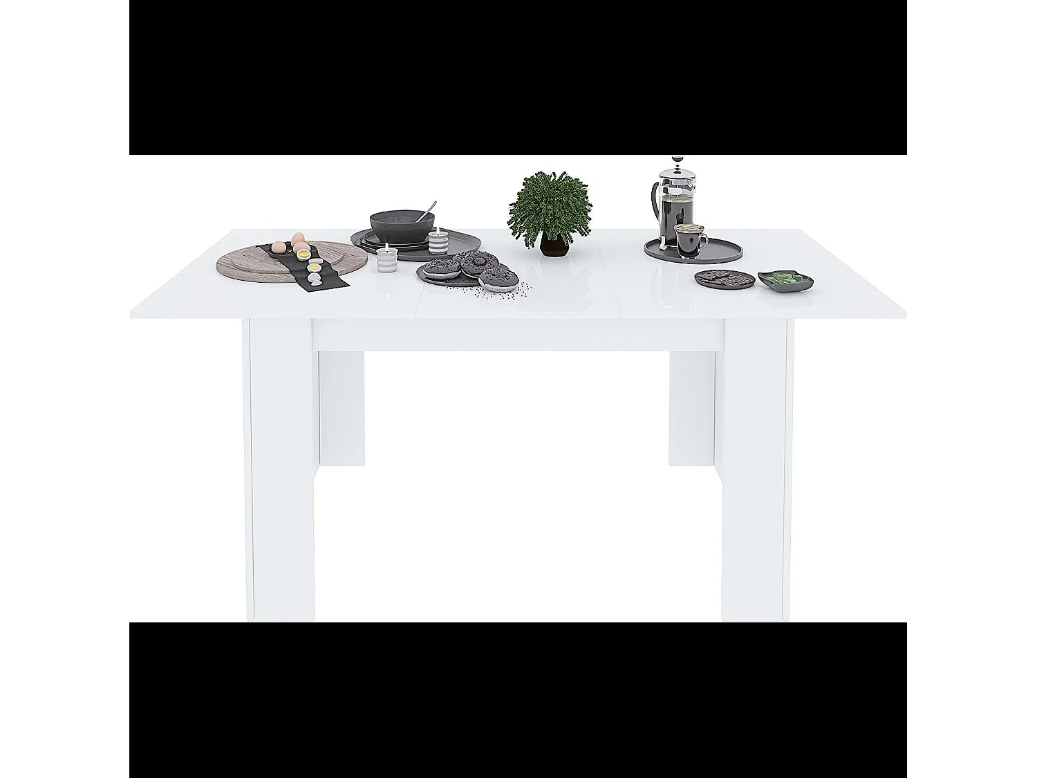 Tavolo da Pranzo Allungabile Estensibile Fino a 190 cm Tavolino Per 6 Persone Salotto Soggiorno Salone Design Moderno 190 x 78 x 90 cm Bianco