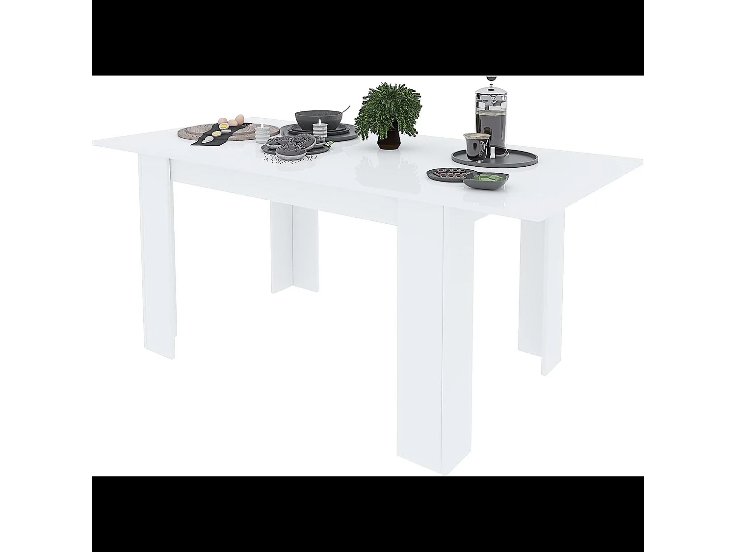 Tavolo da Pranzo Allungabile Estensibile Fino a 190 cm Tavolino Per 6 Persone Salotto Soggiorno Salone Design Moderno 190 x 78 x 90 cm Bianco