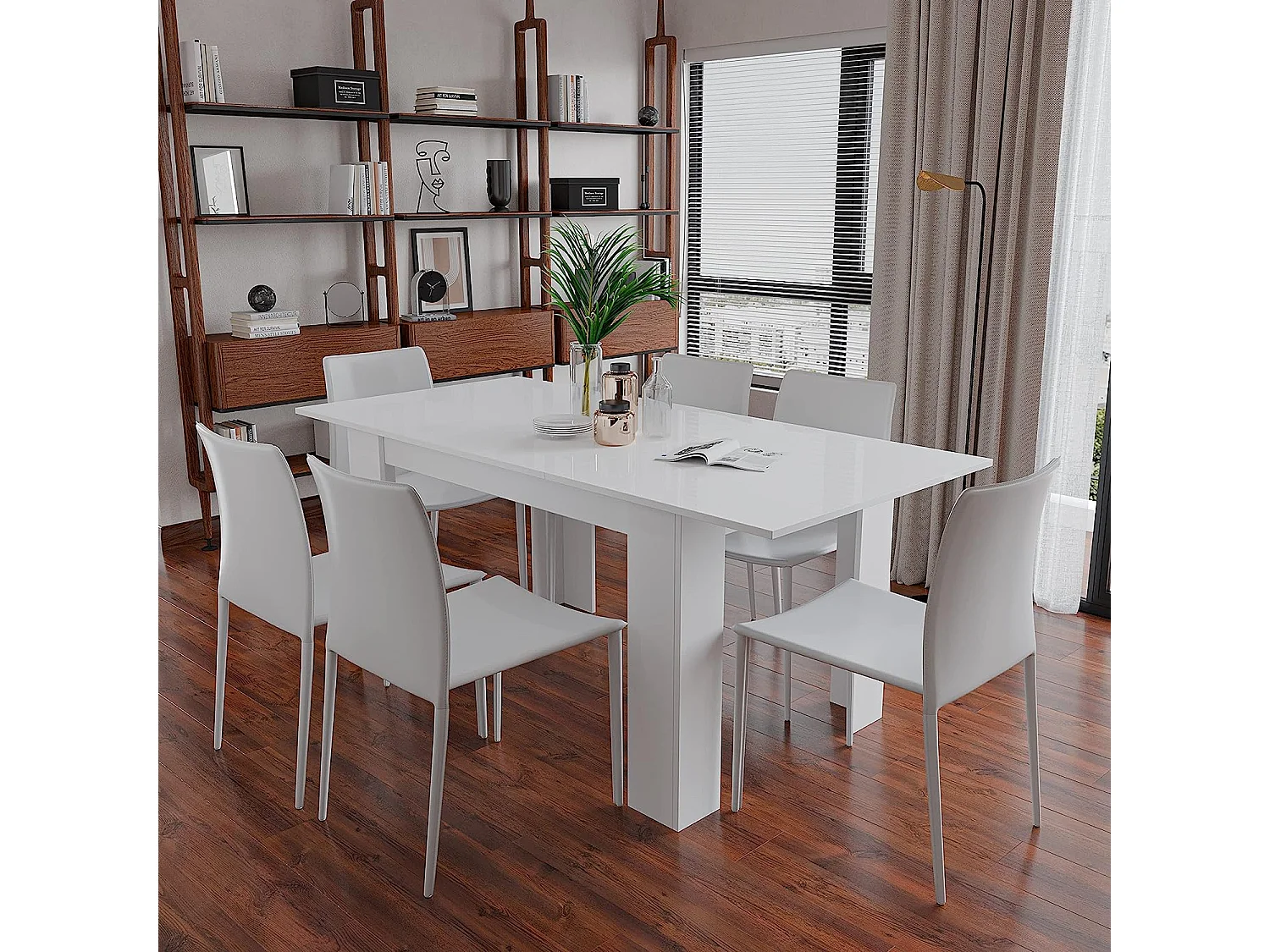 Tavolo da Pranzo Allungabile Estensibile Fino a 190 cm Tavolino Per 6 Persone Salotto Soggiorno Salone Design Moderno 190 x 78 x 90 cm Bianco