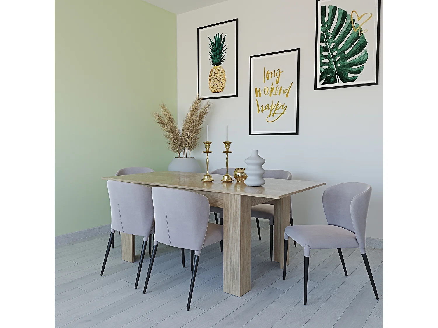 Tavolo da Pranzo Allungabile Estensibile Fino a 190 cm Tavolino Per 6 Persone Salotto Soggiorno Salone Design Moderno 190 x 78 x 90 cm Rovere