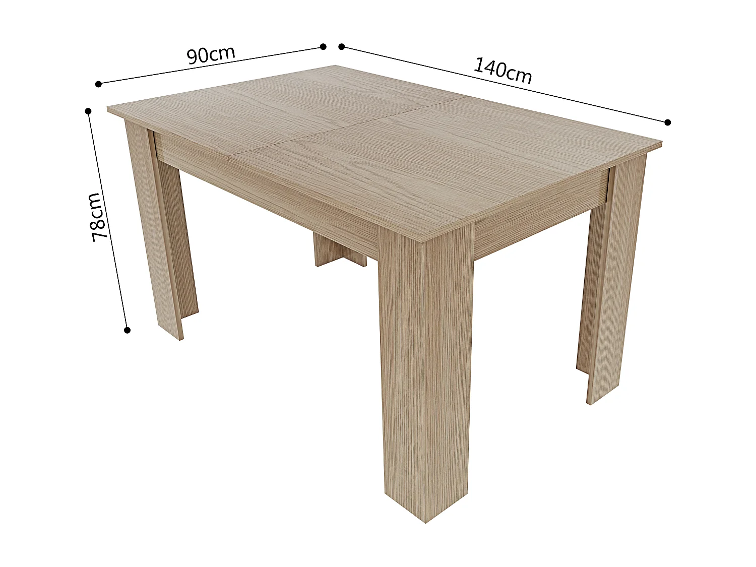 Tavolo da Pranzo Allungabile Estensibile Fino a 190 cm Tavolino Per 6 Persone Salotto Soggiorno Salone Design Moderno 190 x 78 x 90 cm Rovere