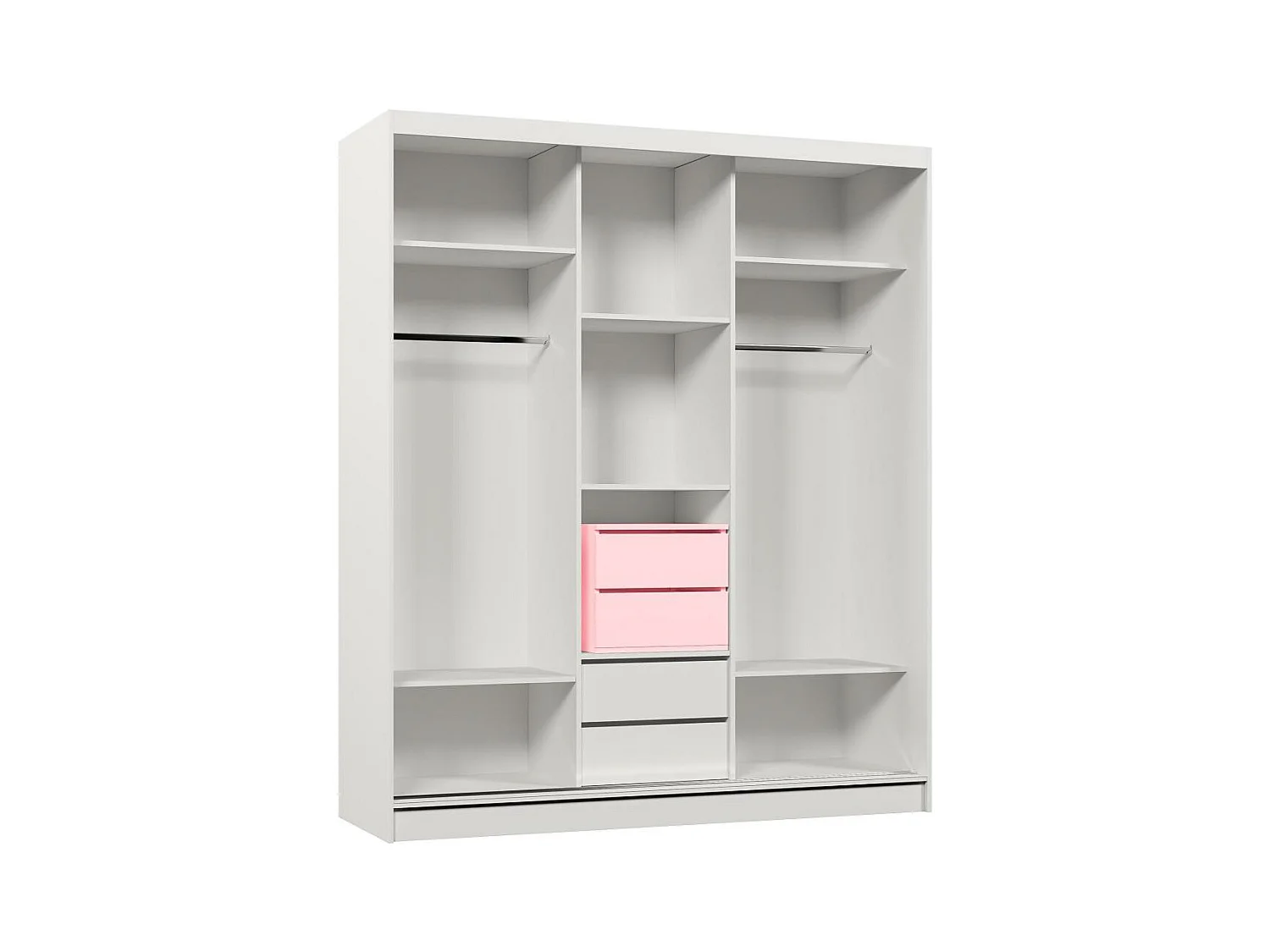 ARMOIRE À PORTES FERMÉES Gaja 180/216/61 graphite avec miroir Insert à tiroirs