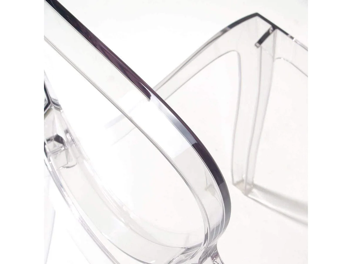 Set di 4 Sedie in Policarbonato Trasparente Cristal Light, Sedie Hotel Casa Ufficio, Design Moderno Elegante, 44 x 45 x 90 cm, Policarbonato Trasparente