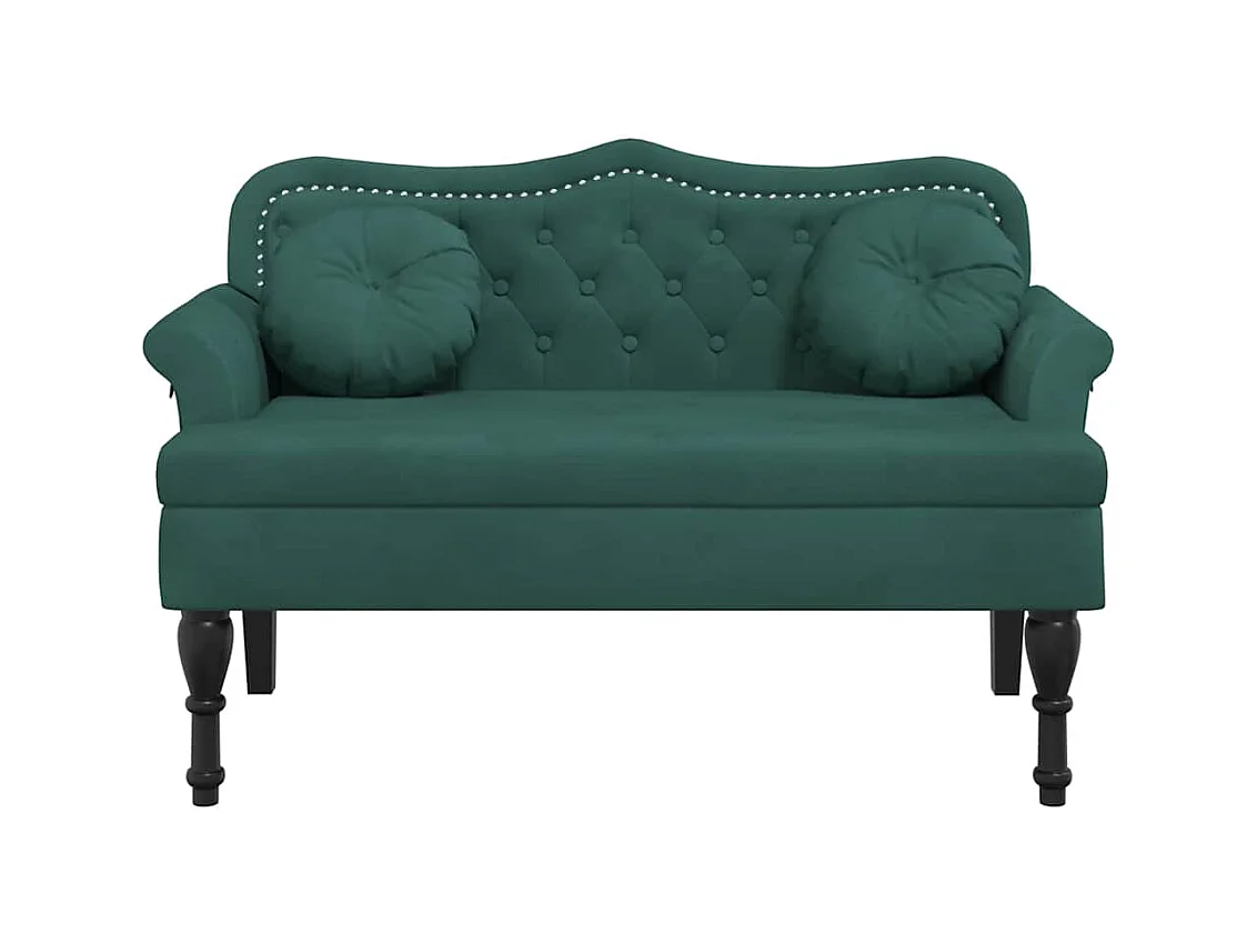 Banc avec coussins Vert foncé 120,5x65x75 cm Velours