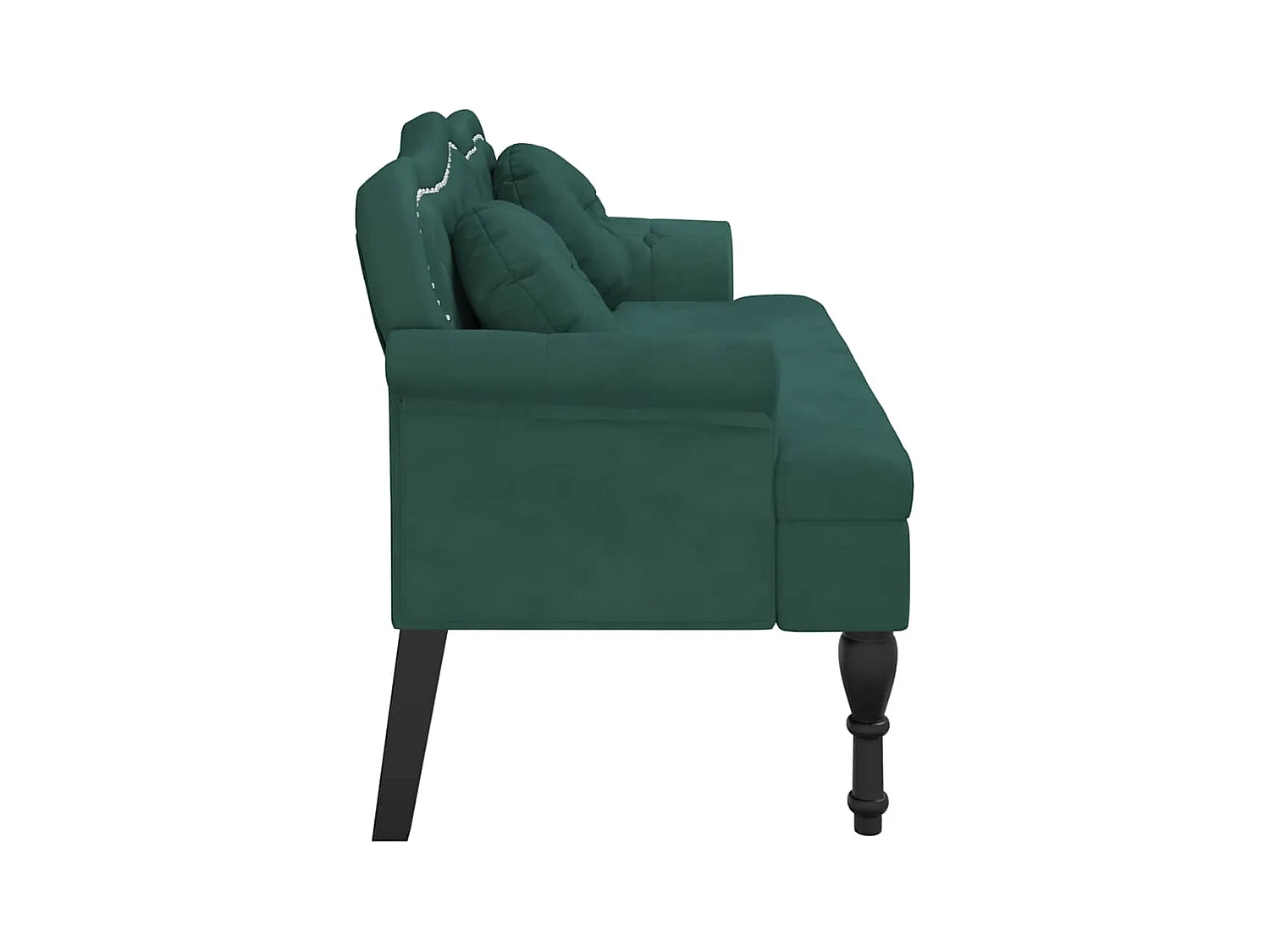 Banc avec coussins Vert foncé 120,5x65x75 cm Velours