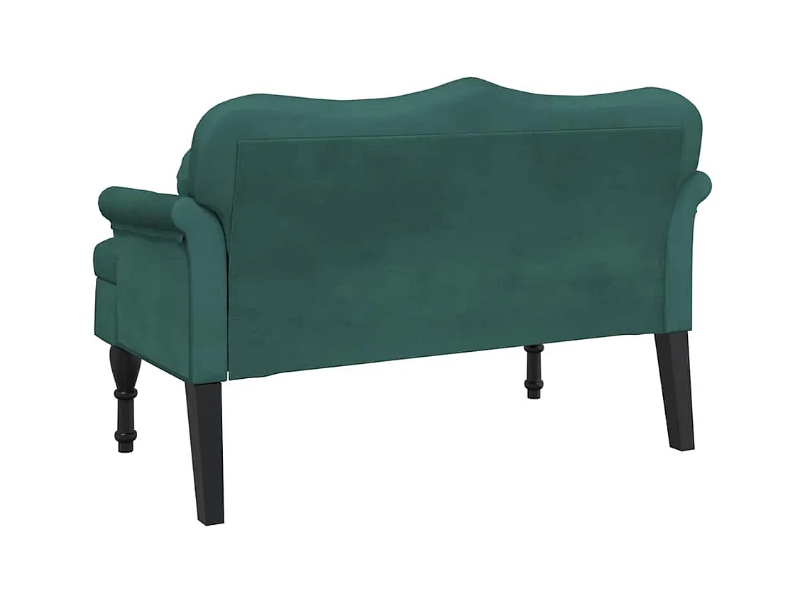 Banc avec coussins Vert foncé 120,5x65x75 cm Velours