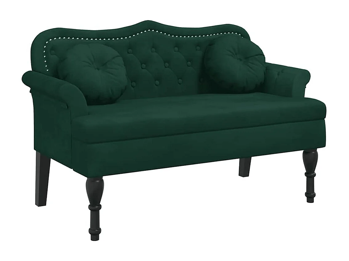 Banc avec coussins Vert foncé 120,5x65x75 cm Velours