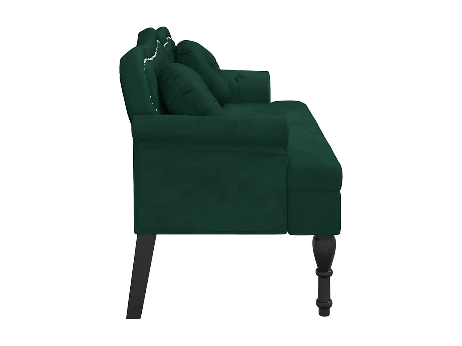 Banc avec coussins Vert foncé 120,5x65x75 cm Velours