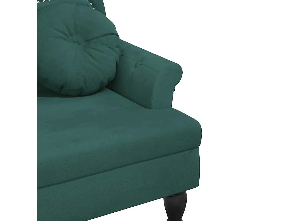 Banc avec coussins Vert foncé 120,5x65x75 cm Velours