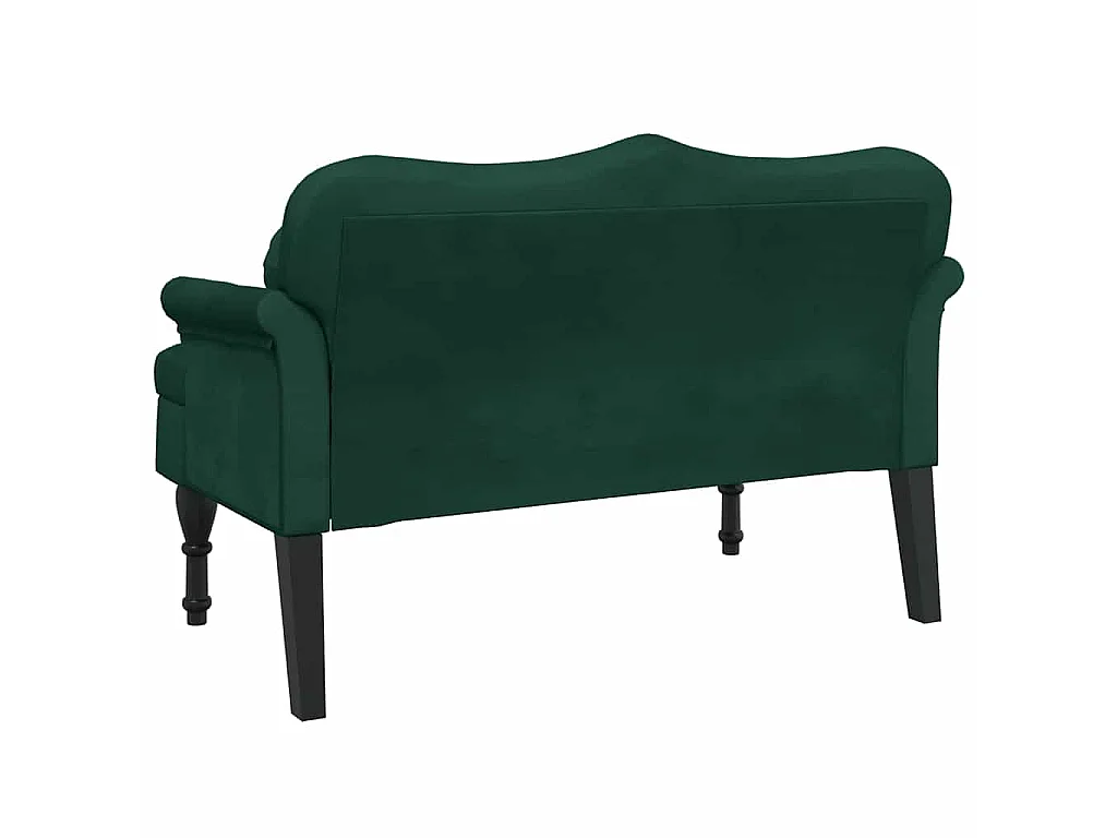 Banc avec coussins Vert foncé 120,5x65x75 cm Velours