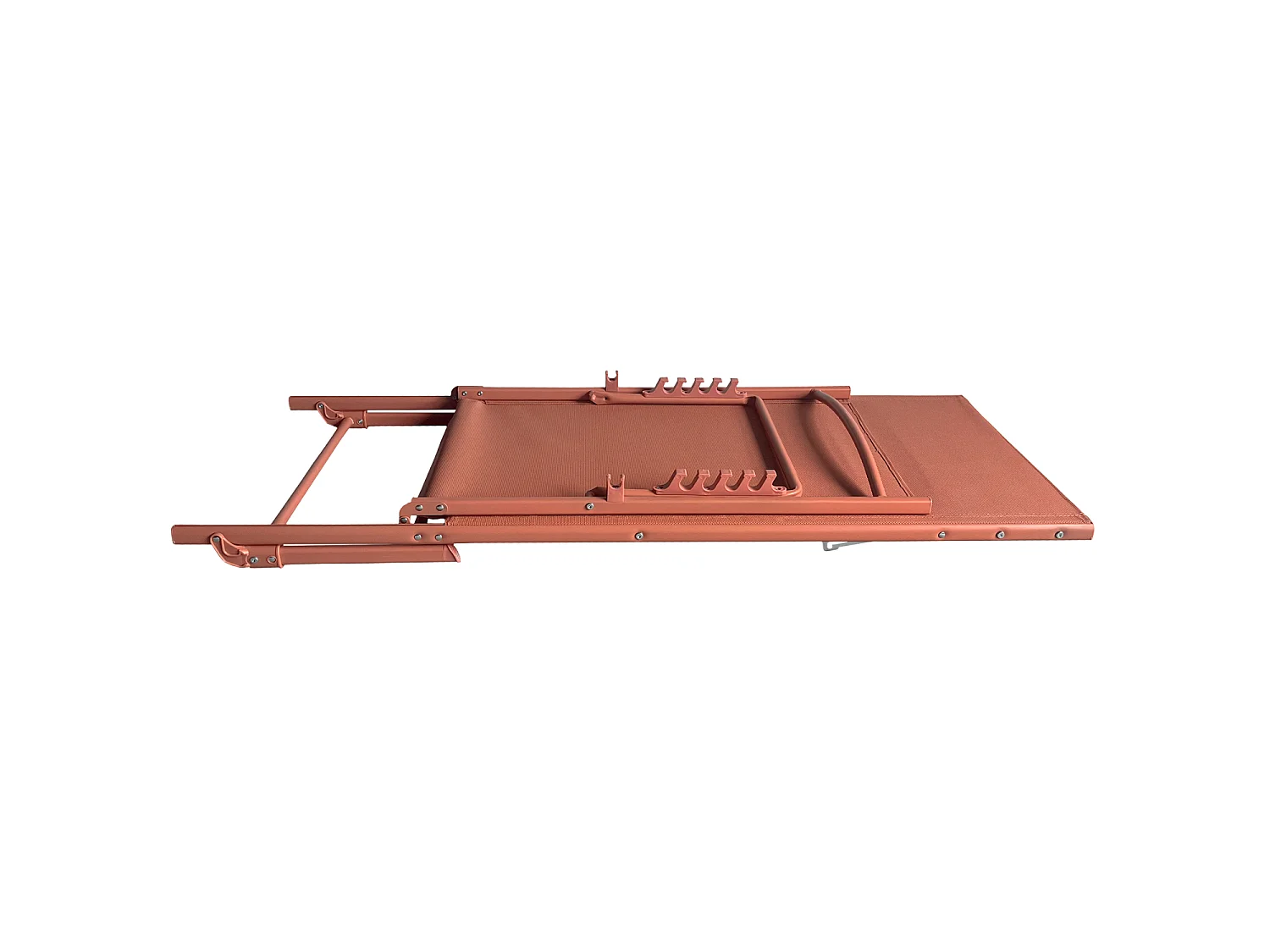 Set di 2 lettini pieghevoli SICILIA in textilene terracotta - struttura in terracotta - HAPPY GARDEN