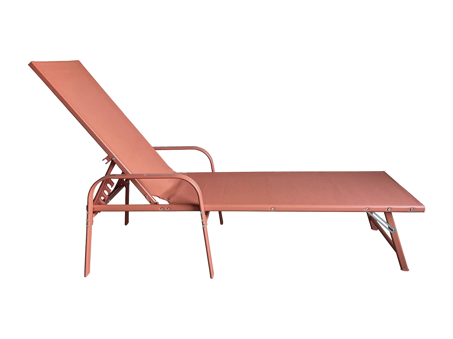 Conjunto de 2 espreguiçadeiras SARDINIA em textilene terracota - moldura em terracota