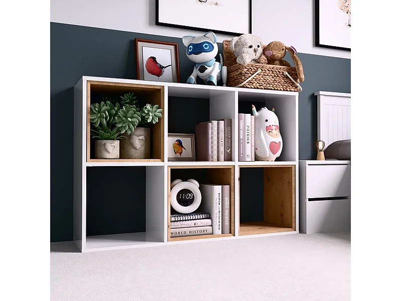 Étagère avec 6 étagères - 110 cm - blanc- MALAX