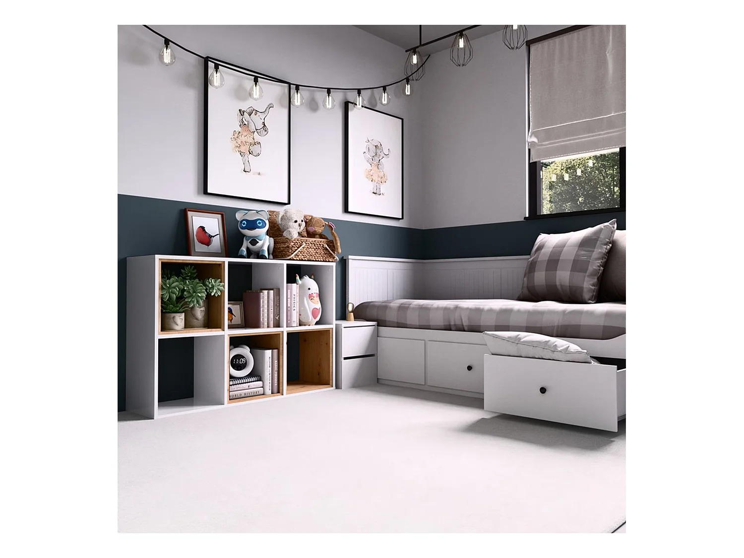 Étagère avec 6 étagères - 110 cm - blanc- MALAX