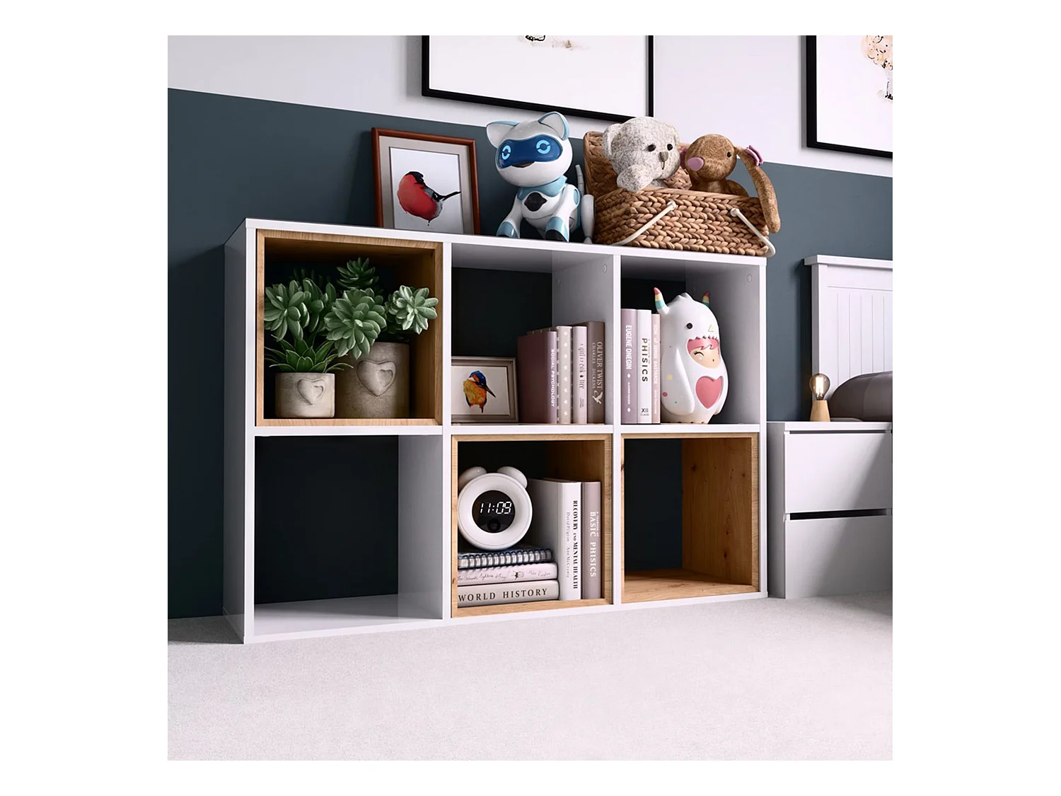 Étagère avec 6 étagères - 110 cm - blanc- MALAX