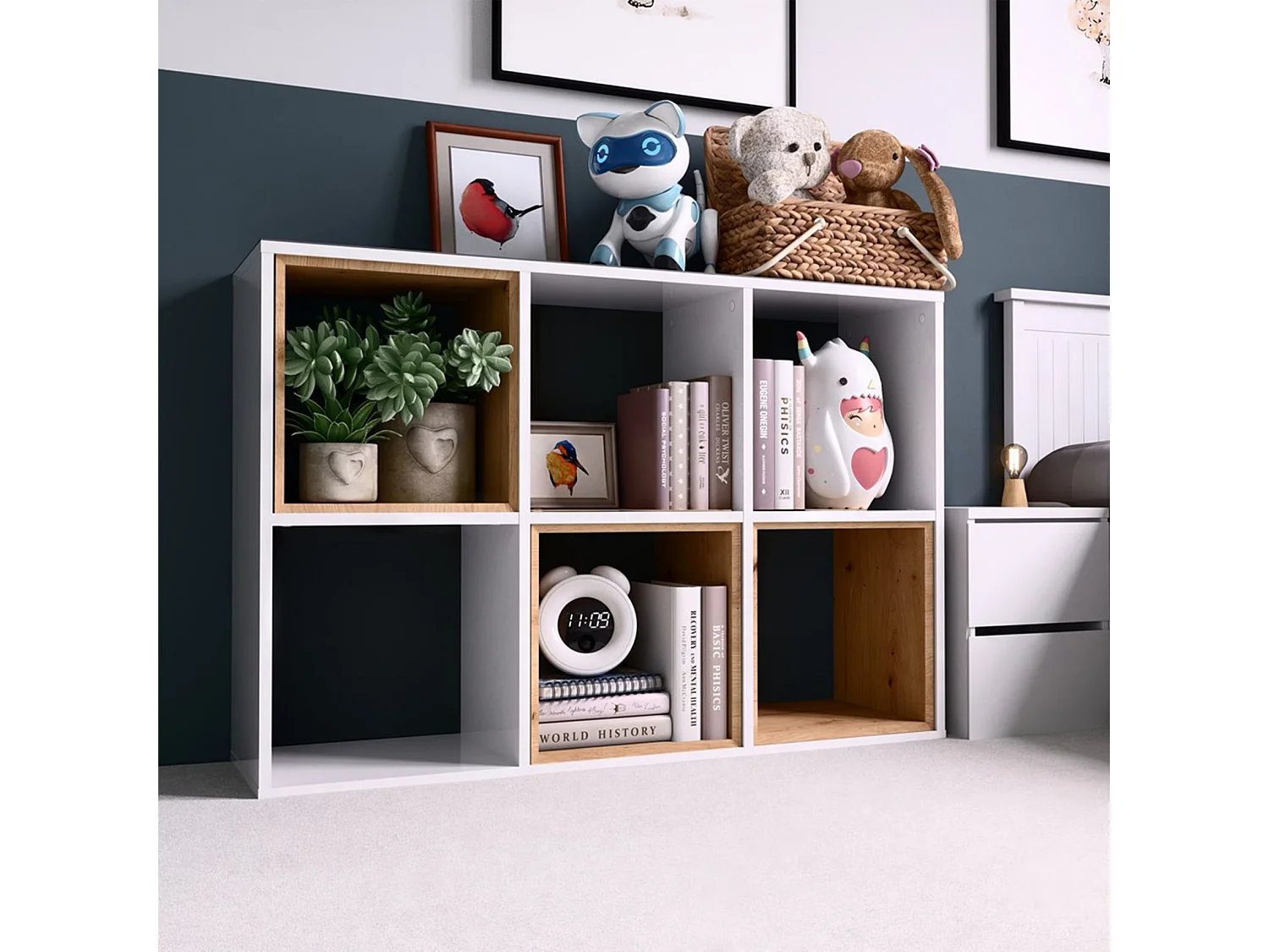 Étagère avec 6 étagères - 110 cm - blanc- MALAX