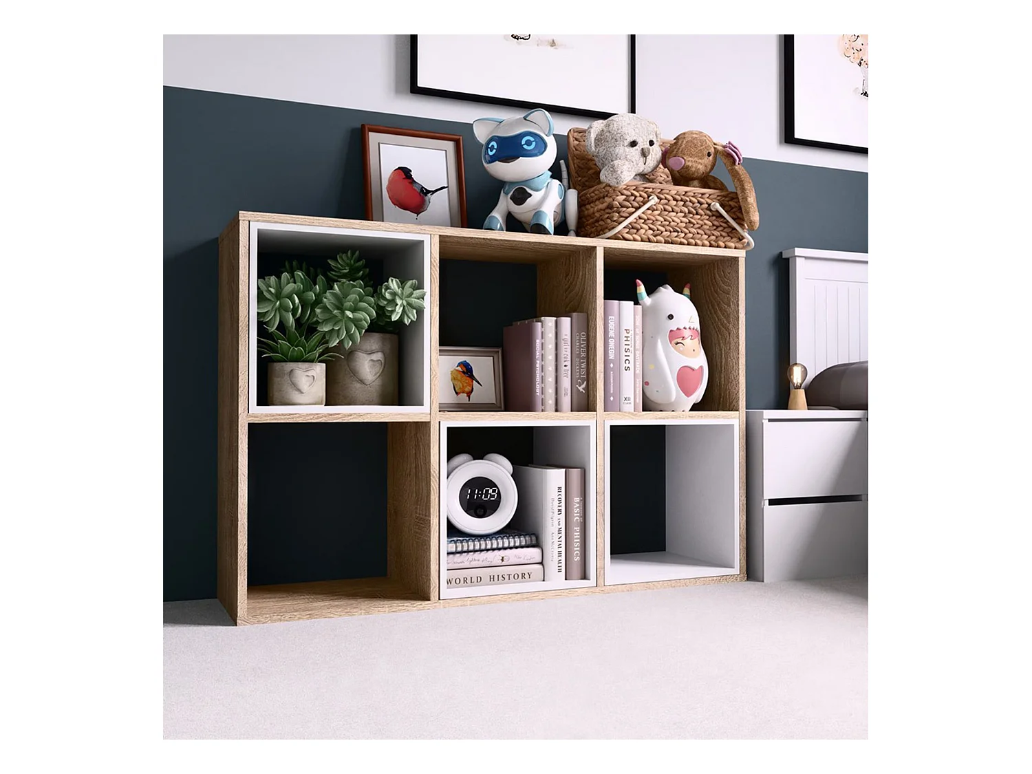 Étagère avec 6 étagères - 110 cm - Chêne Sonoma - MALAX