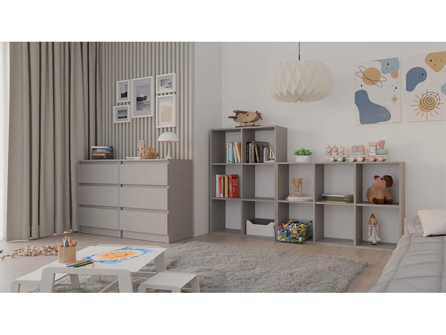 Étagère avec 6 étagères - 110 cm - gris - MALAX