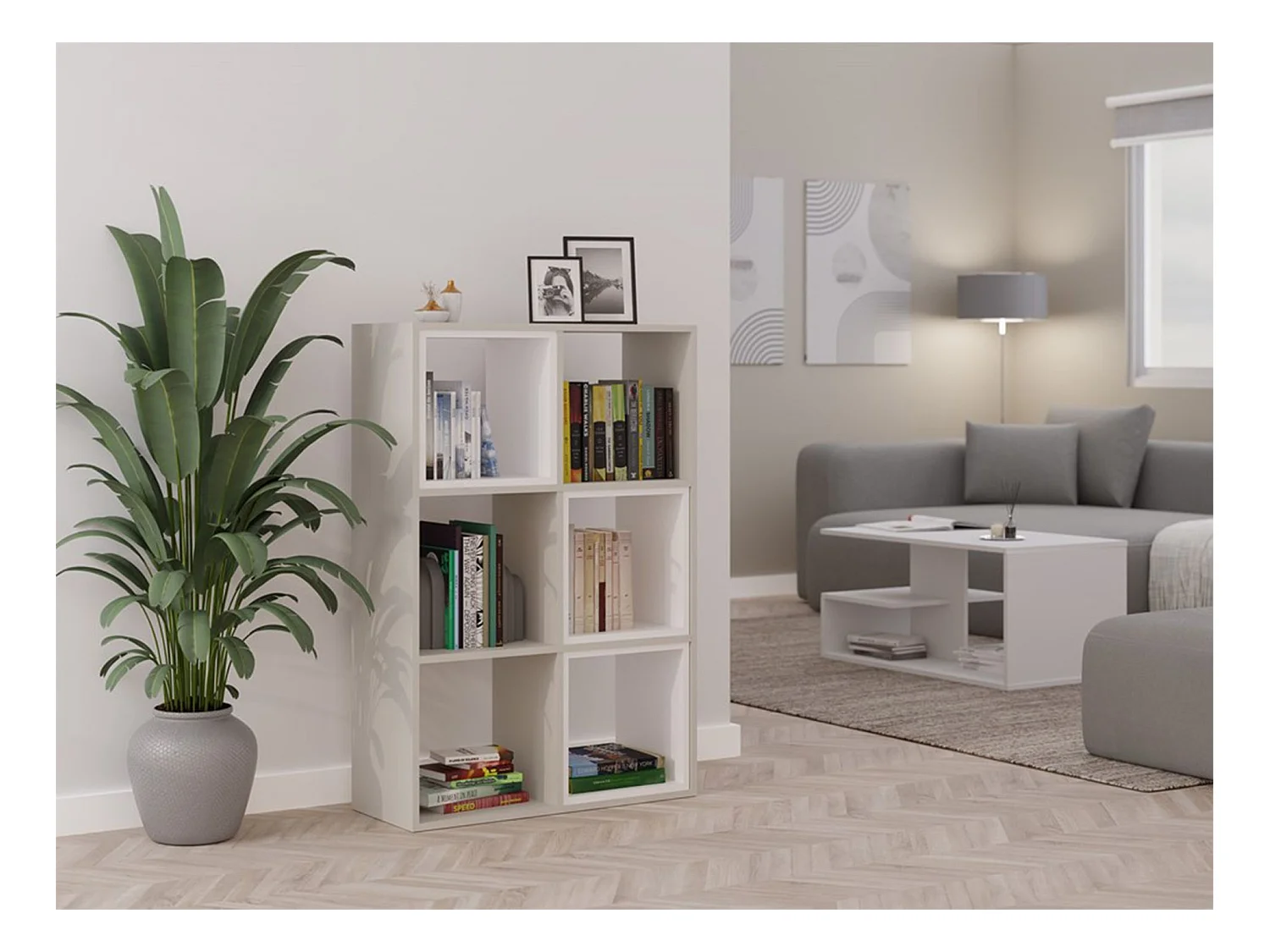 Étagère avec 6 étagères - 110 cm - Cachemire - MALAX