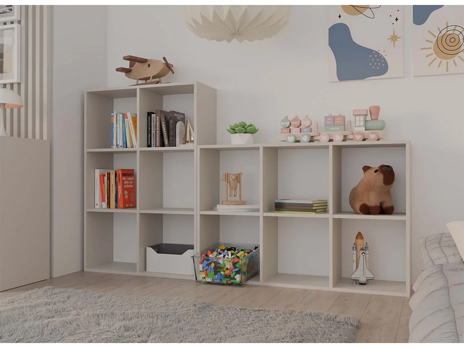 Libreria con 6 ripiani - 110 cm - Cachemire - MALAX