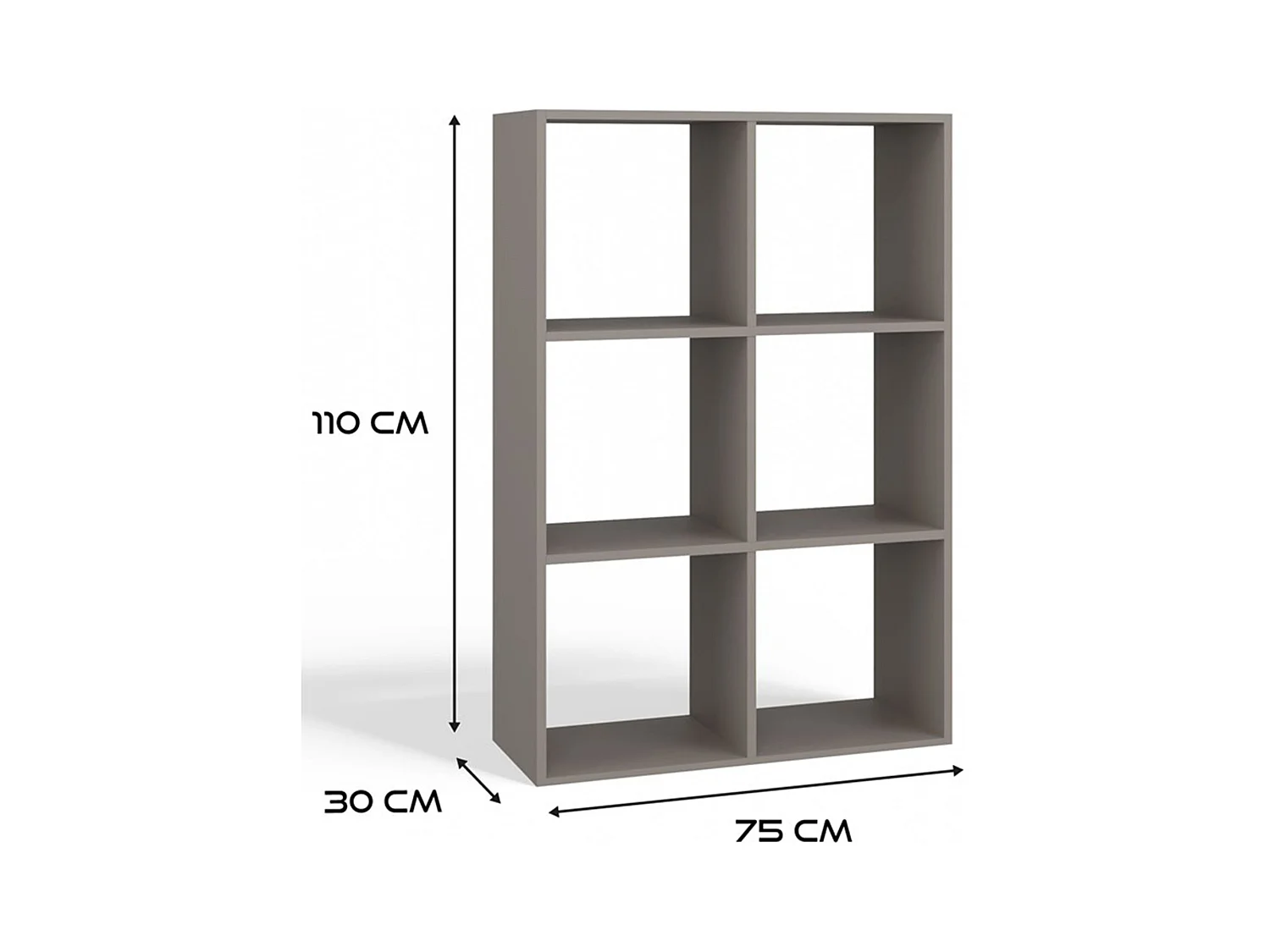 Étagère avec 6 étagères - 110 cm - Chêne artisan/anthracite - MALAX
