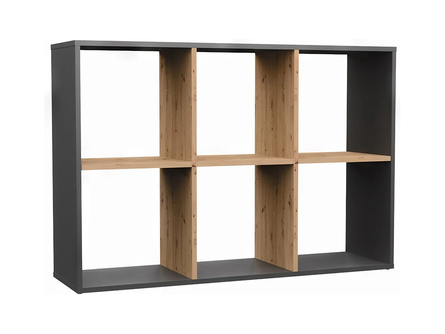 Étagère avec 6 étagères - 110 cm - Chêne artisan/anthracite - MALAX