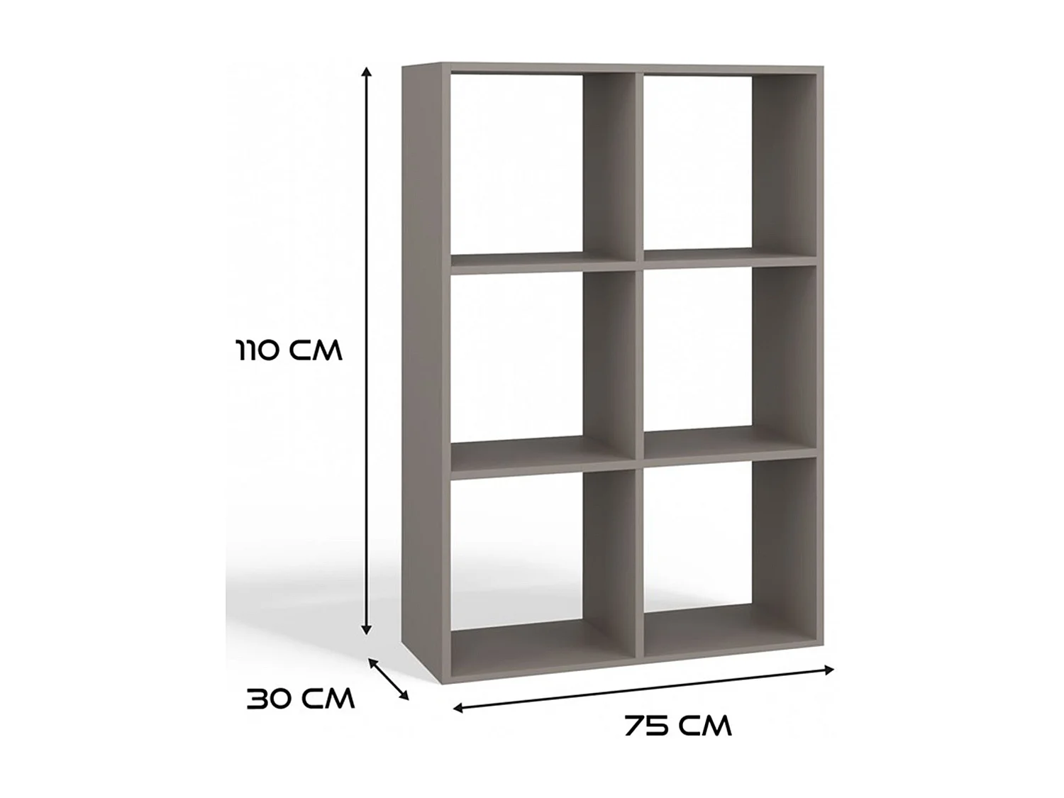 Étagère avec 6 étagères - 110 cm - Chêne artisan/anthracite - MALAX