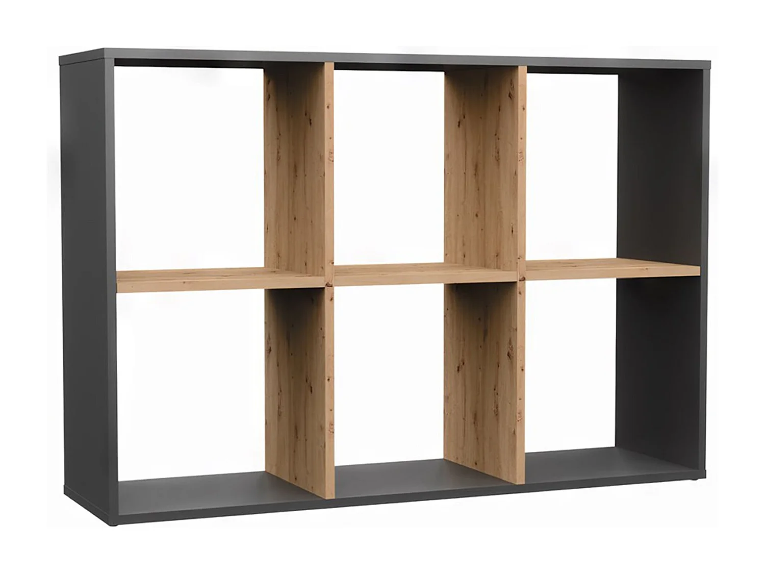 Étagère avec 6 étagères - 110 cm - Chêne artisan/anthracite - MALAX