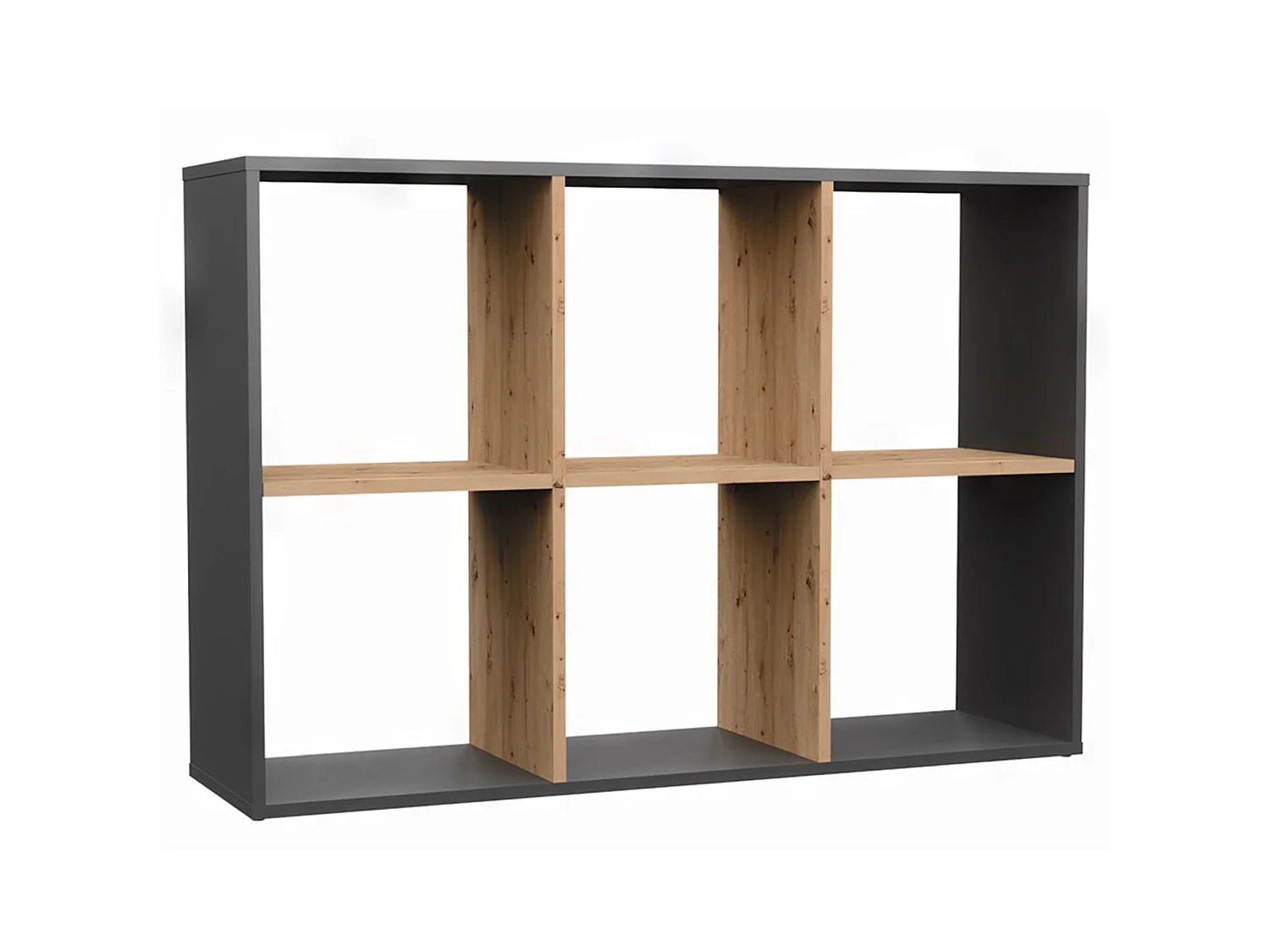 Standregal mit 6 Fächern - Holzoptik Artisan-Eiche/Anthrazit - 110 cm - MALAX
