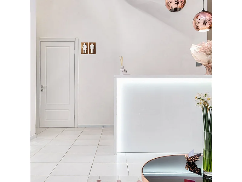 Panneaux WC Homme / Femme en bois de teck - HOFE