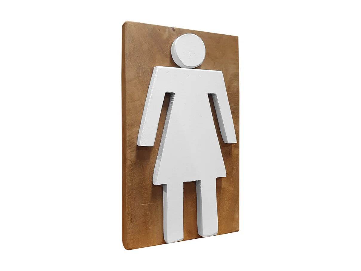 Panneaux WC Homme / Femme en bois de teck - HOFE
