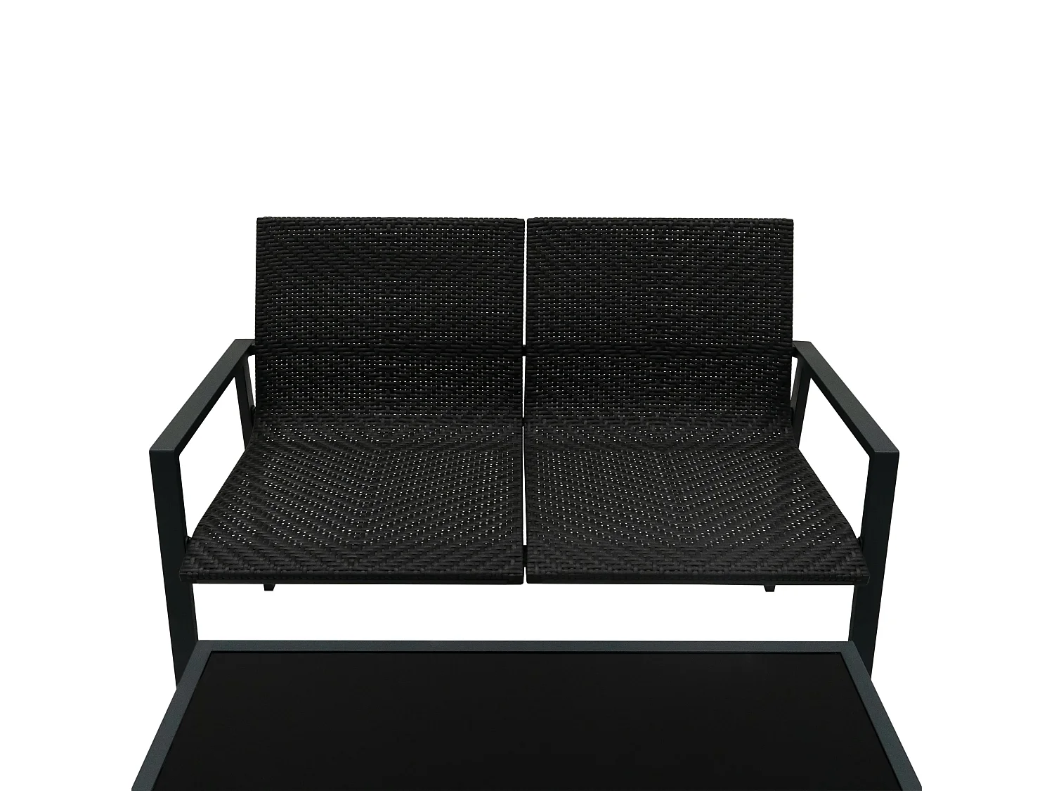 Rotan Tuinmeubelset | Zwart 4 Stuk Balkon Terras Machine Geweven Polyrattan Lounge Fauteuil Tuinbank Binnen Buiten Serre Waterdichte Regenhoes
