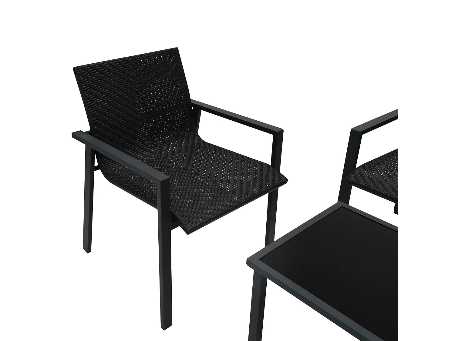 Rotan Tuinmeubelset | Zwart 4 Stuk Balkon Terras Machine Geweven Polyrattan Lounge Fauteuil Tuinbank Binnen Buiten Serre Waterdichte Regenhoes