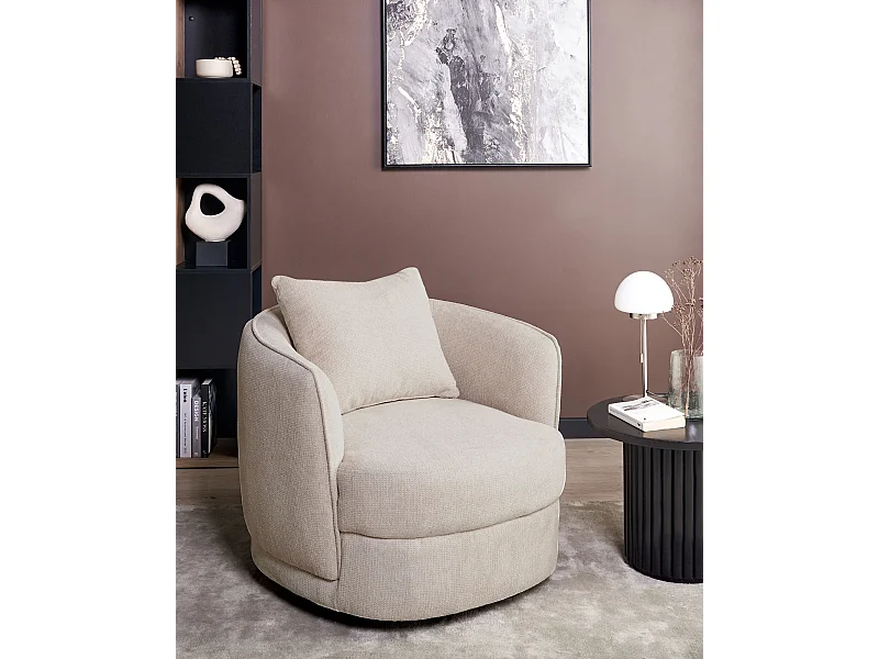 Fauteuil pivotant ANDALEN Tissu Beige clair