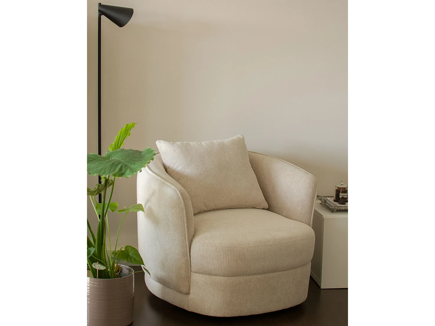 Fauteuil pivotant ANDALEN Beige clair