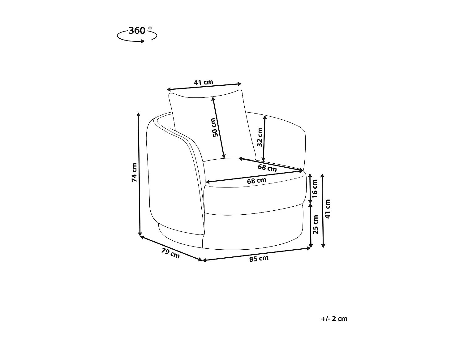 Draaifauteuil ANDALEN Lichtbeige
