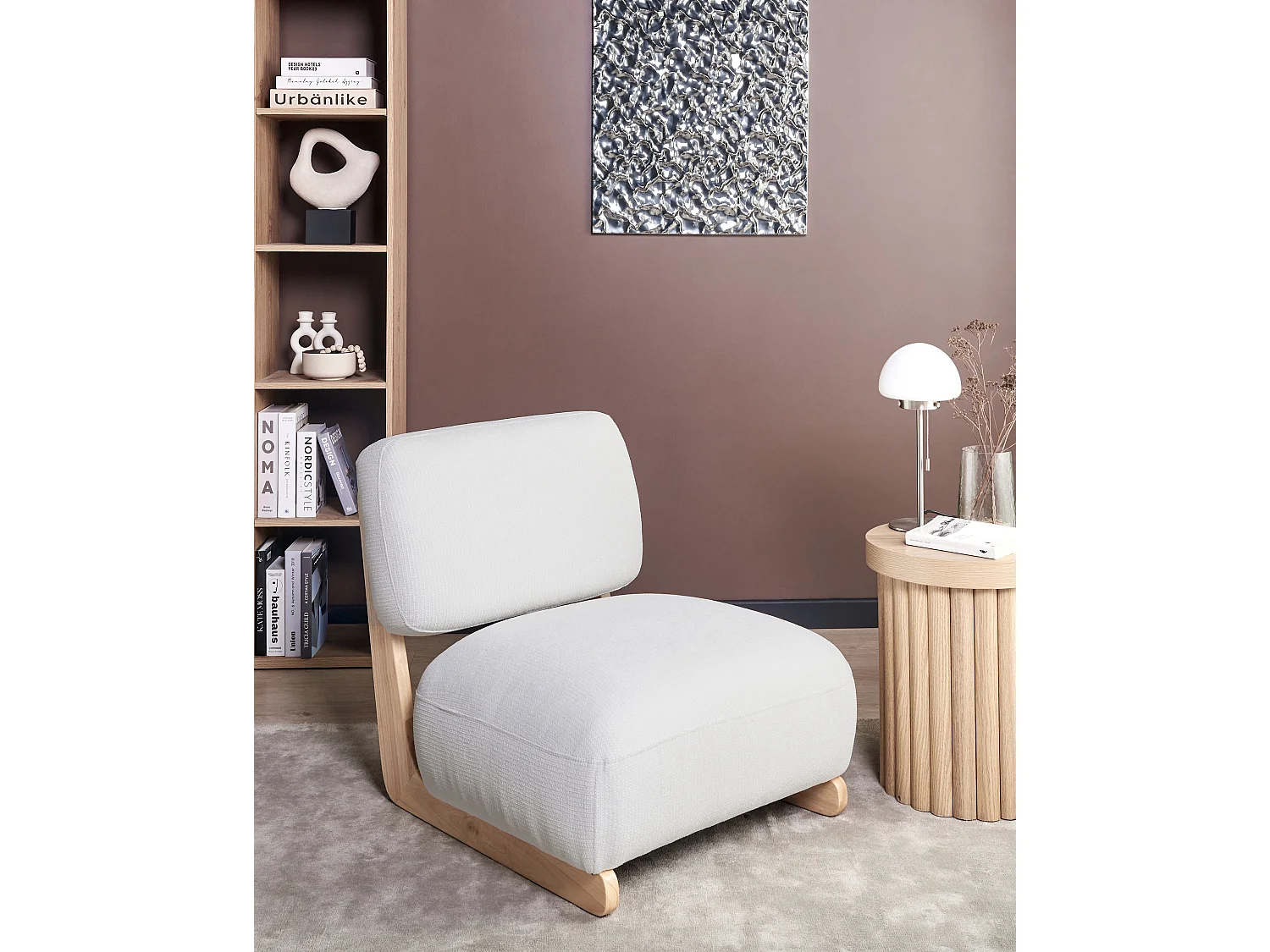 Fauteuil KOKKOLA Tissu Blanc cassé