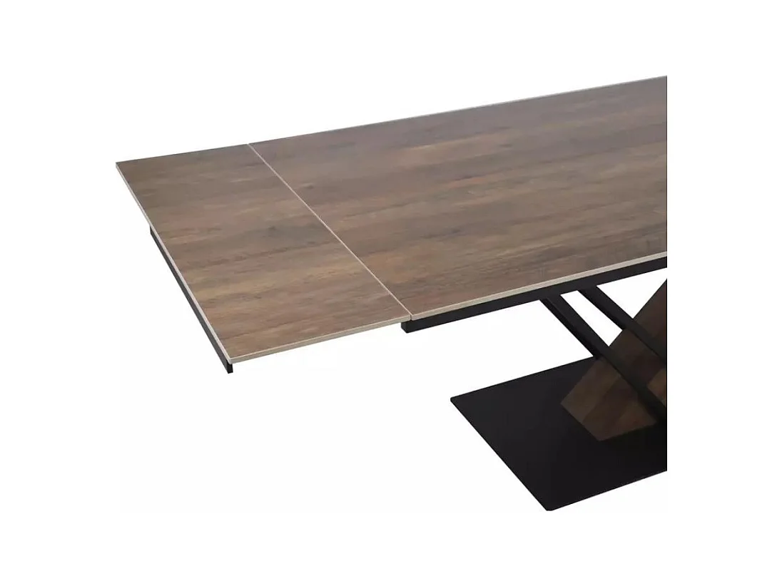 Tavolo da pranzo in ceramica effetto legno 180-240 cm, gamba design Viro