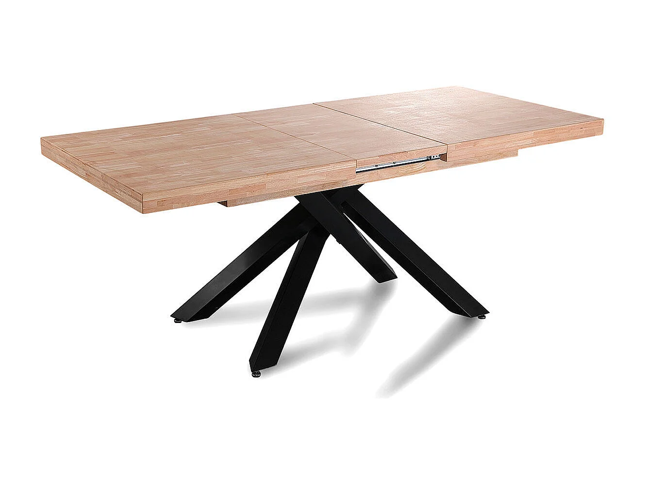 Mesa de comedor Xena extensible forma rectangular roble Nordish/negro 76x160-200-240x90 cm Adec