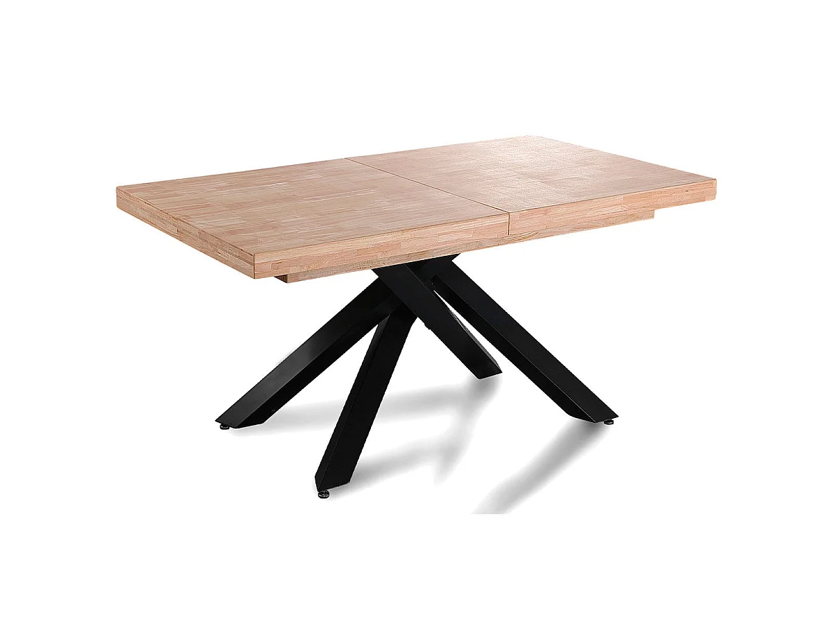 Mesa de comedor Xena extensible forma rectangular roble Nordish/negro 76x160-200-240x90 cm Adec