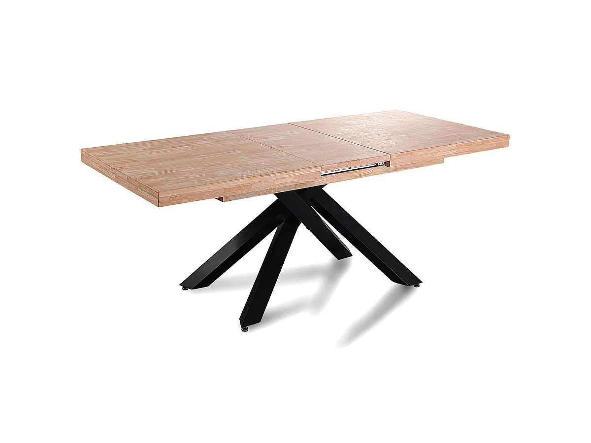 Mesa de comedor Xena extensible forma rectangular roble Nordish/negro 76x160-200-240x90 cm Adec