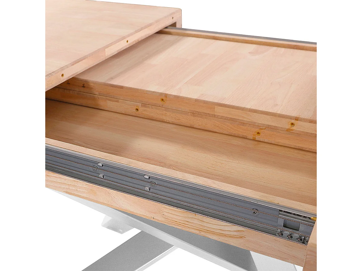 Mesa de comedor Xena extensible forma rectangular roble Nordish/blanco 76x160-200-240x90 cm Adec