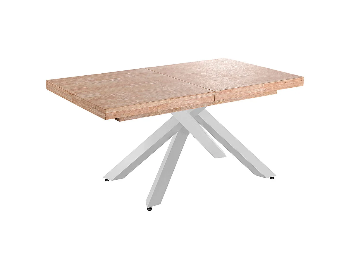 Mesa de comedor Xena extensible forma rectangular roble Nordish/blanco 76x160-200-240x90 cm Adec