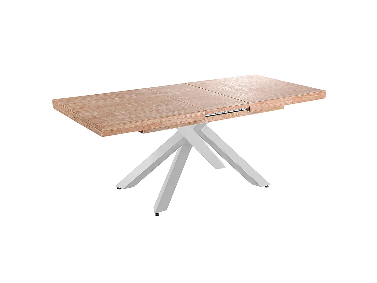 Mesa de comedor Xena extensible forma rectangular roble Nordish/blanco 76x160-200-240x90 cm Adec