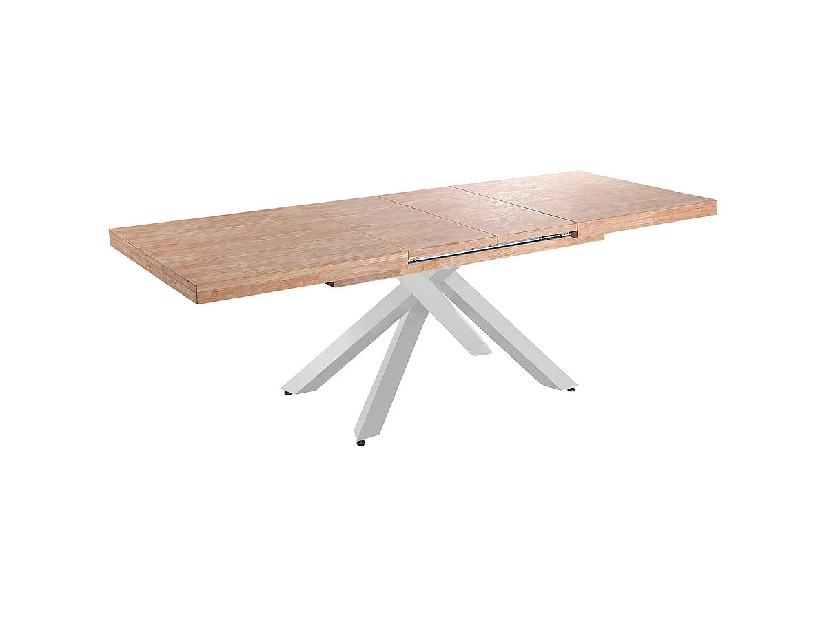 Mesa de comedor Xena extensible forma rectangular roble Nordish/blanco 76x160-200-240x90 cm Adec